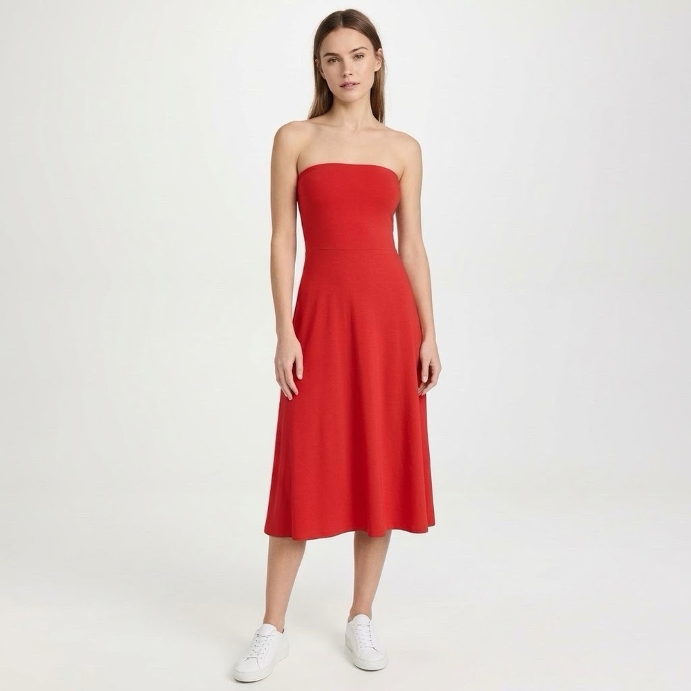 Beyond Yoga Midi Dress Womens M Red Vacation Resort Minimalist Coquette Romantic